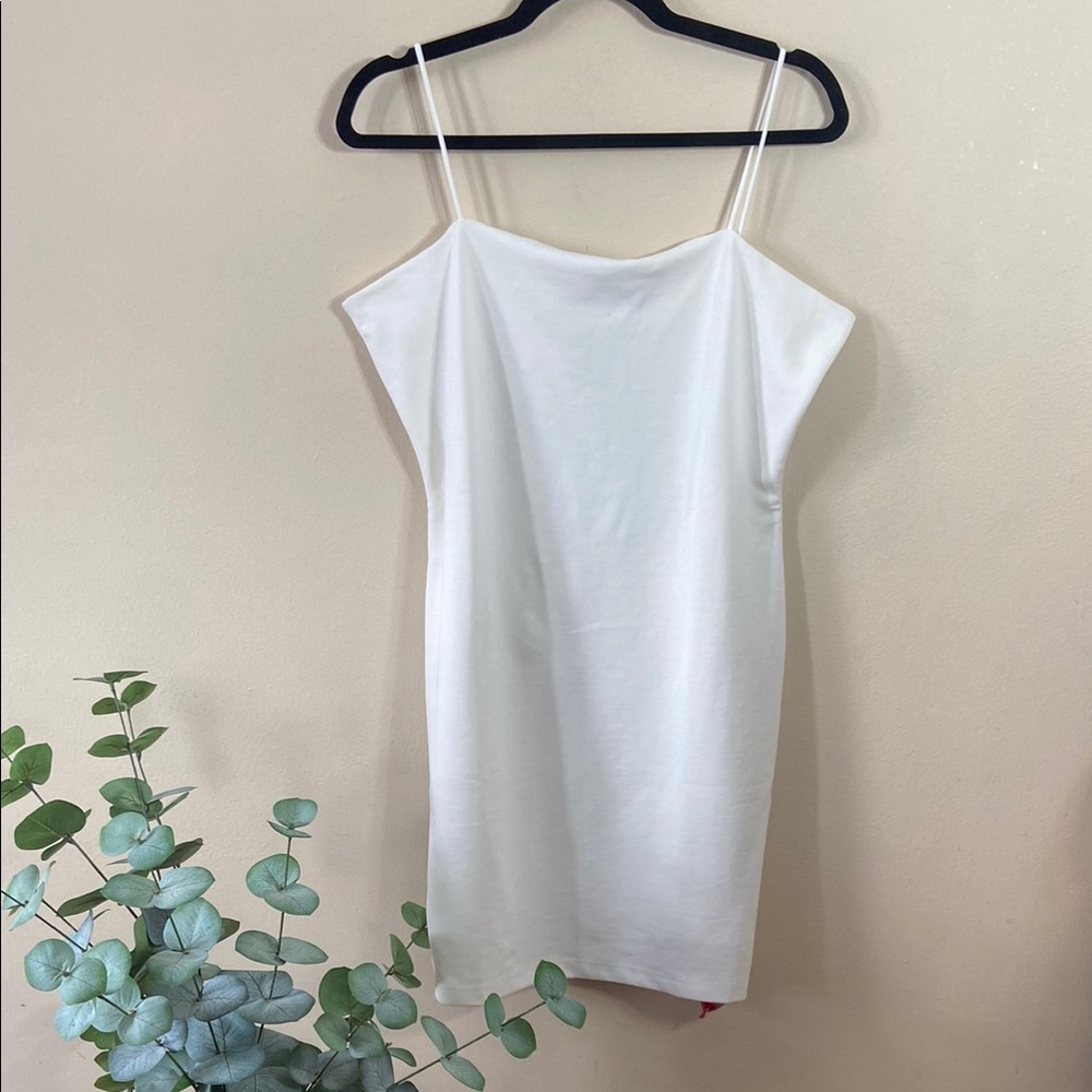 New White All Saints Charlie Mini Dress Cotton Stretchy BodyCon Short 10 Summer